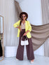 Light yellow, ONE SIZE jacket with gathered sleeves